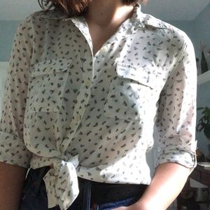 eyelash patterned blouse